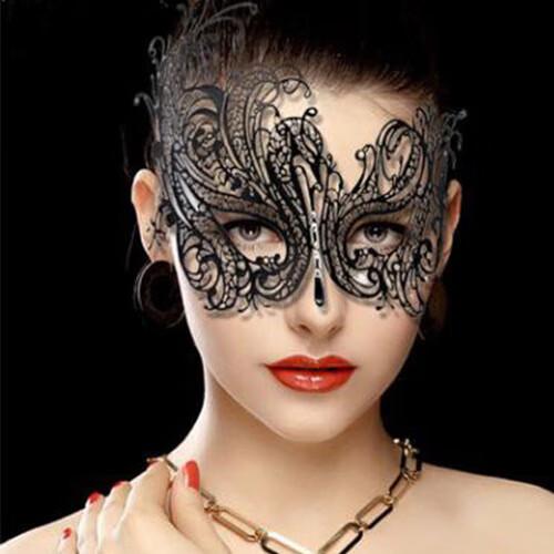 面具情趣黑色金属镶钻面具舞会派对公主半脸情趣面具 18号面具【图片