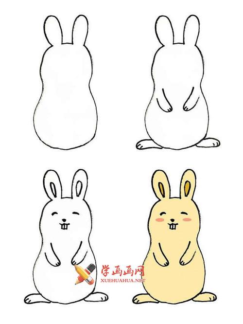 站着的小兔子的简笔画画法教程__卡通动物_简笔画_简笔画图片大全_学