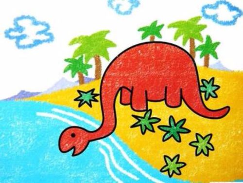 童心花开书画教育 儿童画:恐龙
