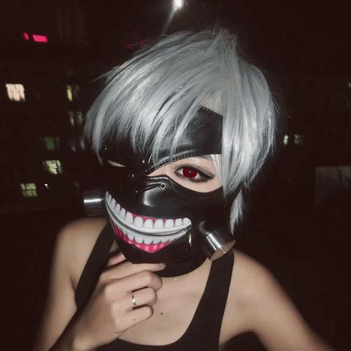 10款新品东京食种东京食尸鬼面具金木研cosplay面具假发口罩面具眼罩