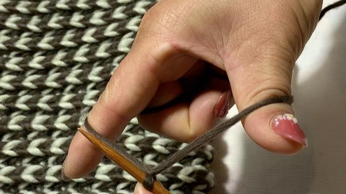 双元宝针编织起头方法