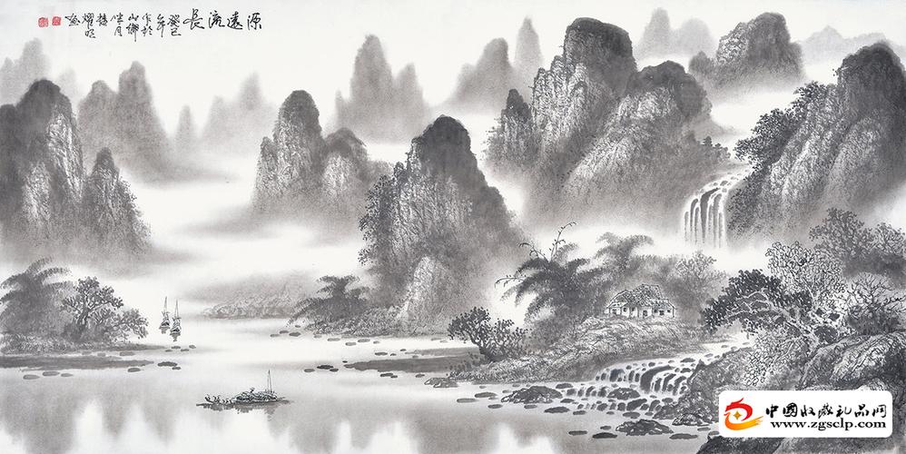 中国当代山水画名家作品欣赏:源远流长山水画