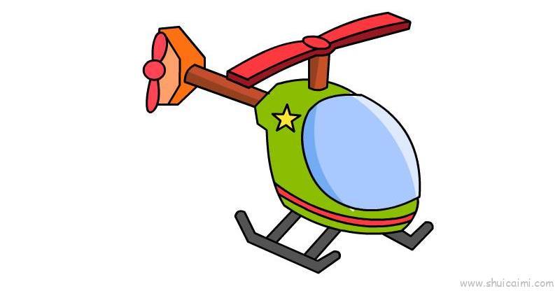 直升飞机儿童画怎么画直升飞机简笔画顺序
