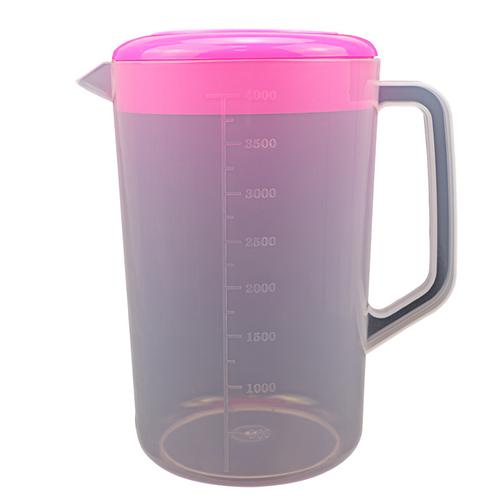 4000ml 冷热茶水壶加厚带盖塑料量杯/带刻度量水杯/量桶/免邮