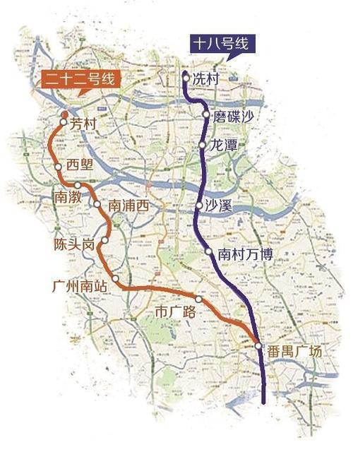 广州地铁二十二号线首通段今日开通设4座车站