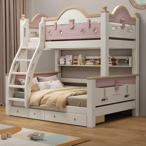 高低床上下床双层床两层儿童床小户型子母床多功能上下铺木床女孩