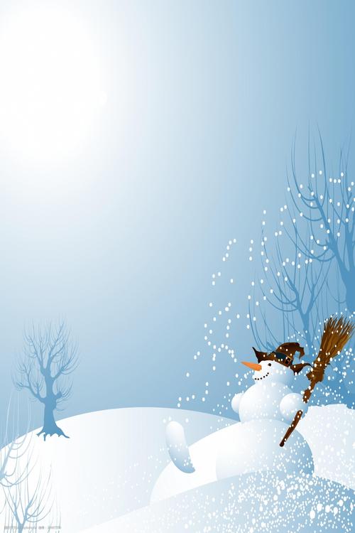 冬天里的雪人海报背景