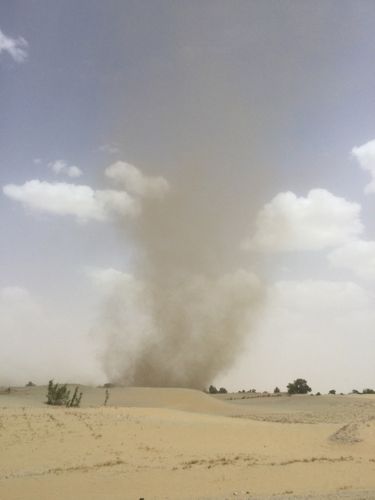 沙漠中的龙卷风状的大风