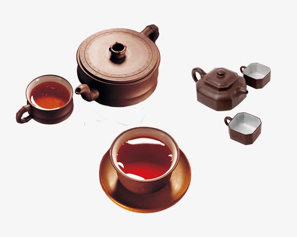 紫茶壶茶具免抠素材