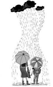 雨中送伞