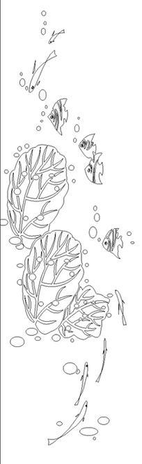 鱼和水藻简笔画