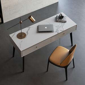 书桌烤漆带柜现代设计师电脑桌简约书房卧室伸缩桌子zhouyun