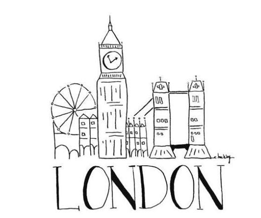 70141214泰晤士河上的风景建筑 伦敦地标建筑简笔画在线看世界旅