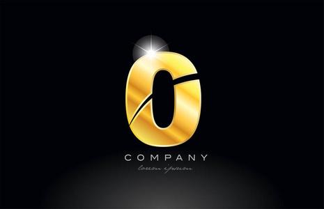 金属外观数字0黄金黄金标志图标设计与金属外观黑色背景适合公司或