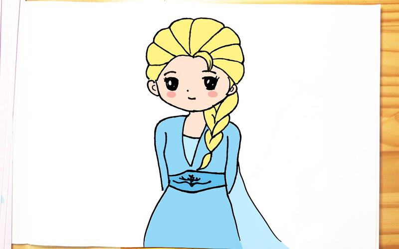 冰雪奇缘2里可爱的艾莎公主简笔画一起来画哦