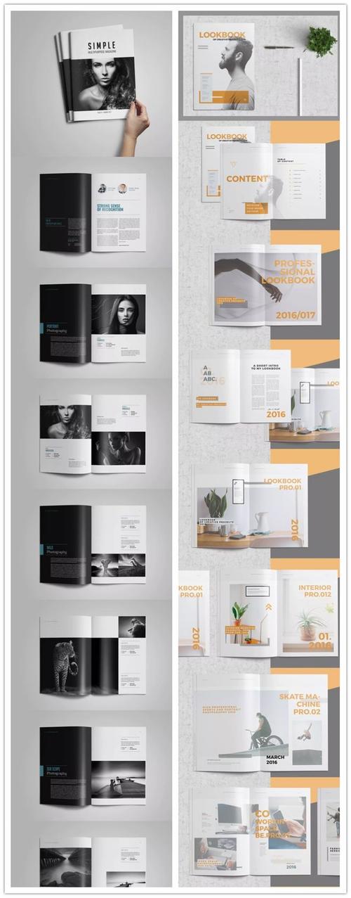 时尚排版式杂志文艺纪念册术设计个人写真摄影作品集画册pdf模板
