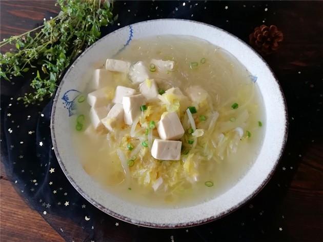 豆腐白菜粉丝汤