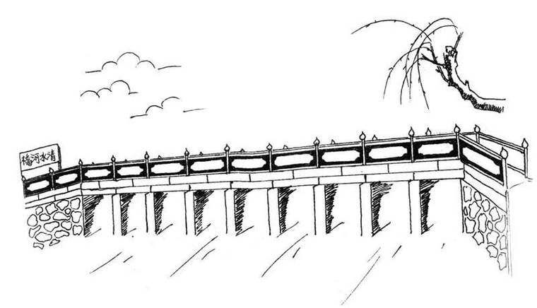 古代桥的简笔画桥,儿童画,卡通画,漫画简笔画手绘素描线稿壁纸桥素描