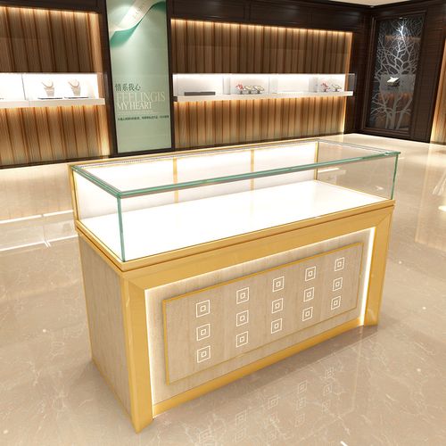 新款钢化玻璃黄金柜台玉器展示柜珠宝首饰展柜博物馆陈列柜台货架
