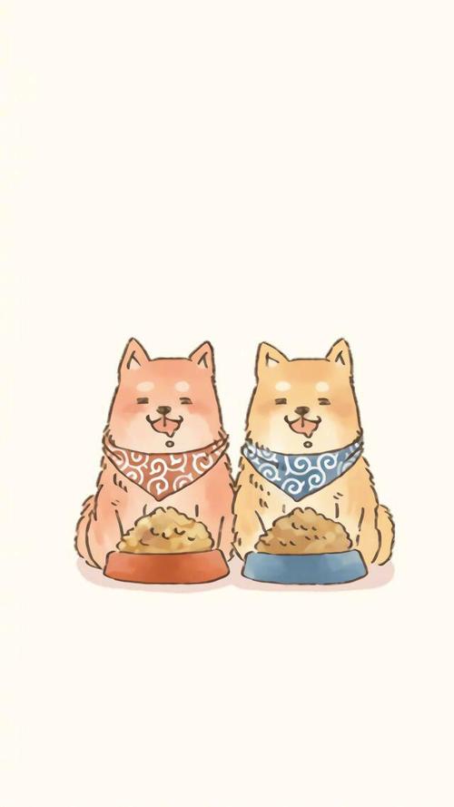 宠物插画——蠢萌蠢萌的小狗狗,一起吃狗粮啊!