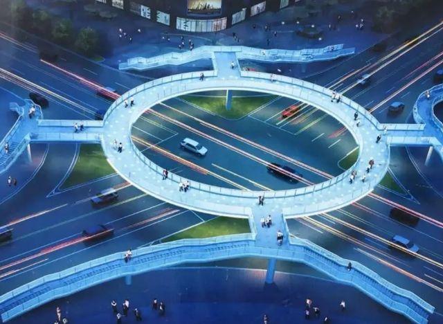 济宁如果建一座环形过街天桥你觉得哪里合适哪种好看