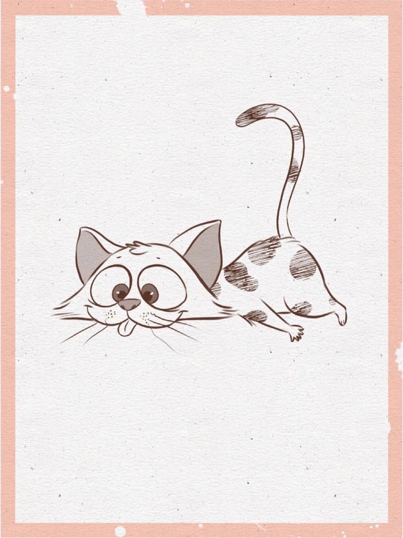 ipad画画 爬着的小猫咪简笔画教程,超可爱