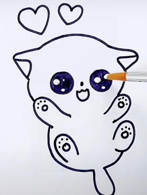 简笔画:画一只可爱的小猫