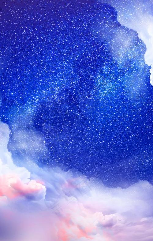 蓝色星空插画卡通云朵背景素材图片(3545x5315(dpi:200))psd模版下载 