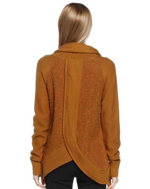 橙棕色韩版潮流长袖针织外套