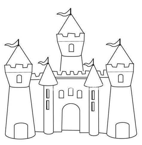 图片童话城堡简笔画图片大全10张雄伟漂亮的公主的城堡卡通涂色简笔画