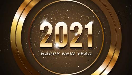 金色纸屑设计2021新年快乐背景矢量素材(ai/eps)