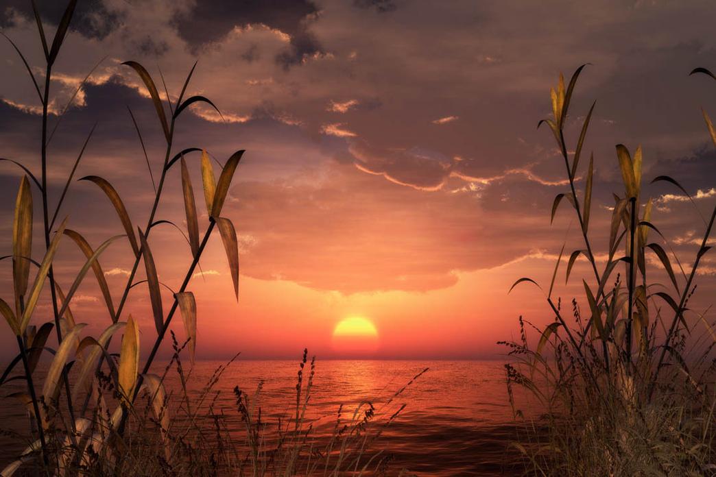 美丽的落日夕阳景色高清图片 - 素材中国16素材网