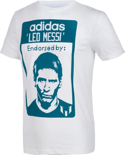 adidas阿迪达斯足球男子梅西针织图案短袖白s21510如图xs