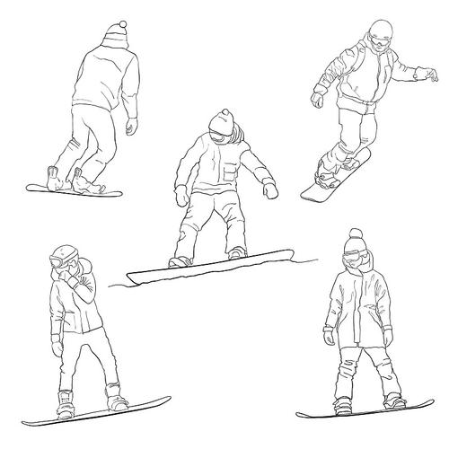 画滑雪板图片