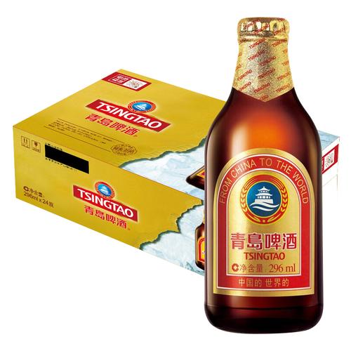 青岛啤酒金质小棕金熟啤整箱296ml24瓶11度德国风味啤酒