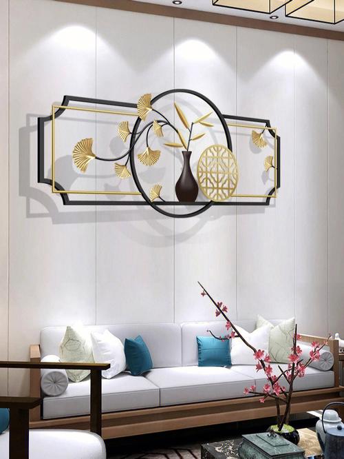 新中式电视背景墙面装饰挂件客厅墙上装饰品