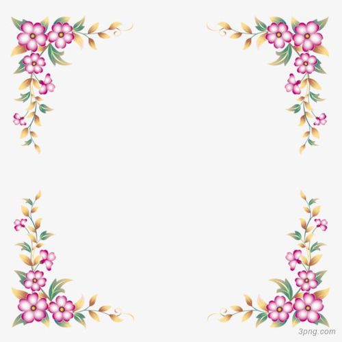 粉色桃花装饰边框png素材透明免抠图片装饰效果
