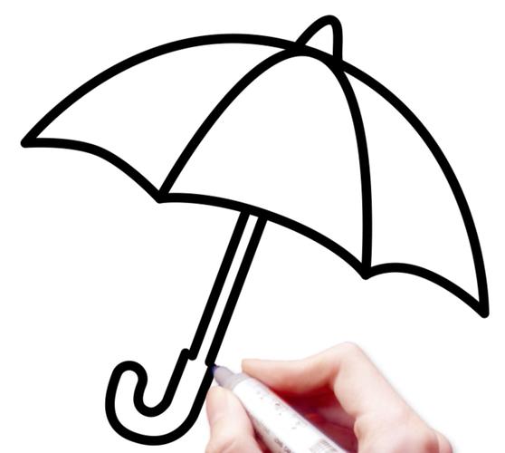 幼儿园简笔画教程绘制一把雨伞简单易学