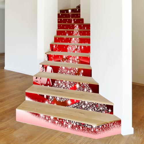 sp-t175 圣诞节新款创意3d楼梯贴台阶装饰贴纸翻新遮瑕墙贴厂家