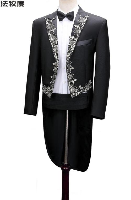 指挥男士西服套装2021年新款外套早燕尾服歌手主持人服装演出服西装