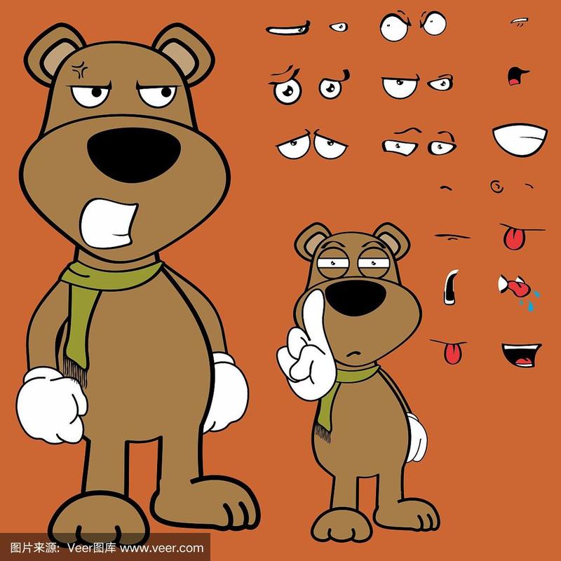 有趣的泰迪熊卡通表情集合
