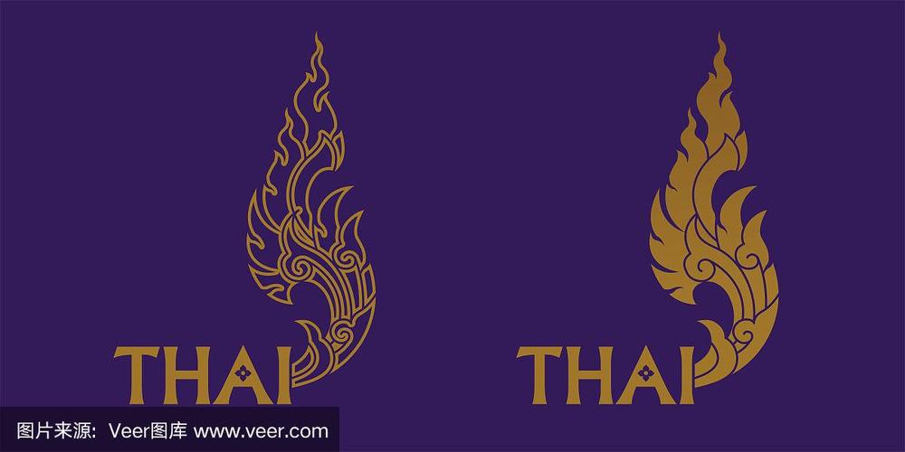 泰国艺术元素泰国平面设计矢量插图.