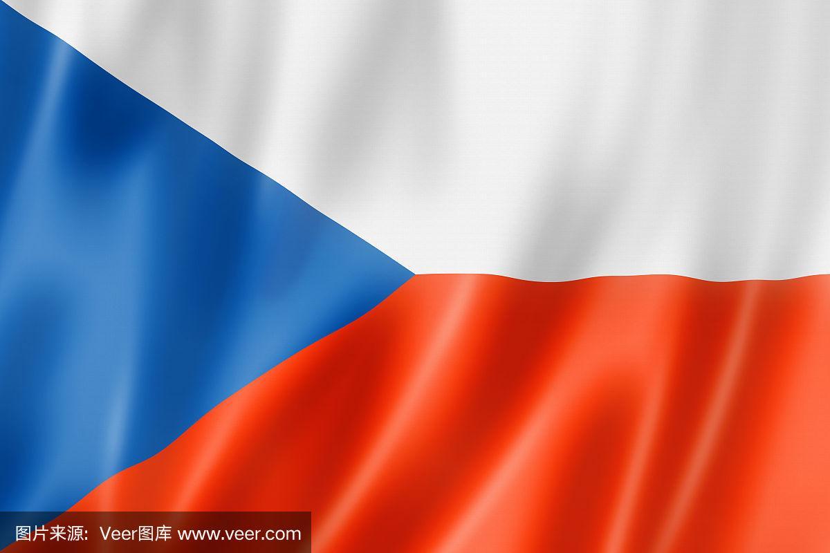 红白蓝相间的捷克国旗