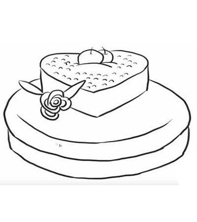 简笔画心形蛋糕的画法