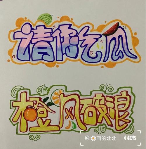 香蕉,芒果,橙子)二十四节气/艺术字体(惊蛰)#马克笔手绘  #字体设计