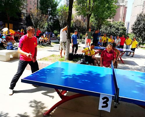 热烈祝贺西安曲江新区北池头社区乒乓球俱乐部成立暨乒乓友谊赛取得