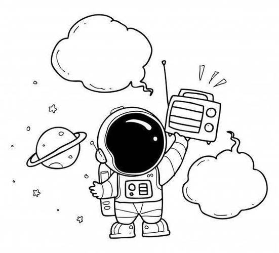 怎么画宇航员简笔画图片大全手绘卡通白色宇航员原创元素太空宇航员