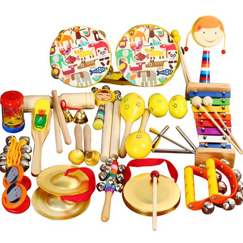 乐器组合 幼儿园早教儿童乐器套装组合婴儿拨浪鼓摇铃|马戏团狮子25件