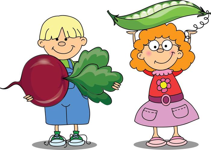 与蔬菜卡通儿童,与蔬菜卡通儿童