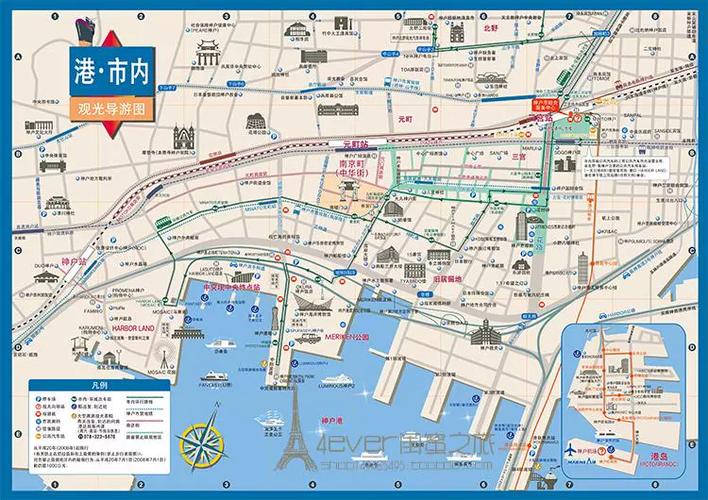 自由行旅行指南2023年日本神户高清地图地铁图旅游攻略电子版